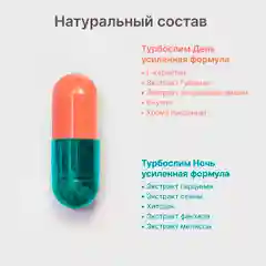 Набор Турбослим День + Ночь, усиленная формула, 60 капсул + 60 капсул
