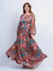 Коричневый платье вечернее