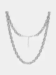 Серебряный цепь женская удлиненная