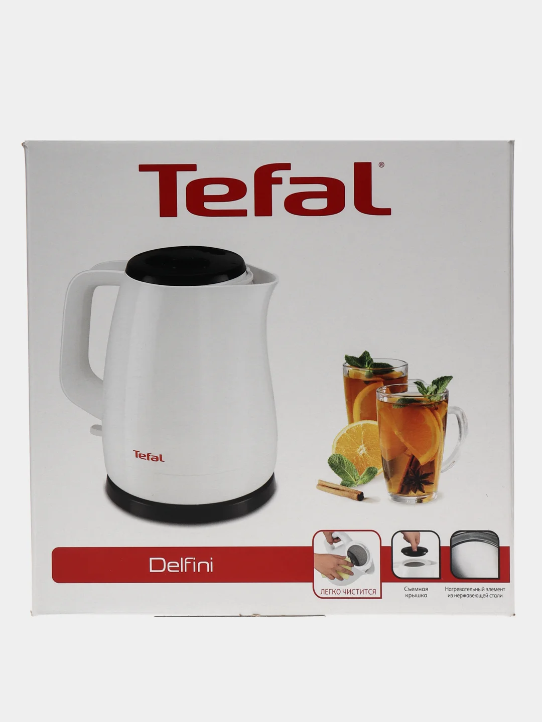 Чайник электрический Tefal KO150130, пластик, 1.5 л, 2400 Вт, белый