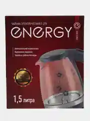 Чайник электрический ENERGY E-279, стекло, 1.5 л, 2200 Вт, голубой
