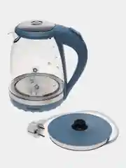 Чайник электрический ENERGY E-279, стекло, 1.5 л, 2200 Вт, голубой