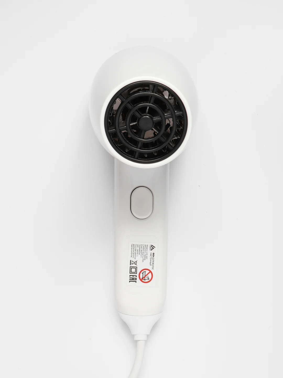 Фен настенный Luazon LGE-007, 1600 Вт, 2 скорости, крепление (в комплекте), белый