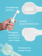 Голубой детская зубная щетка мягкая монопучковая 10000 щетинок , набор 2 шт