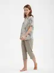 Приглушённый хаки пижама женская: футболка и бриджи, Lilians