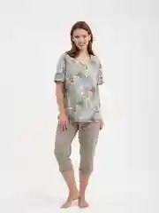 Приглушённый хаки пижама женская: футболка и бриджи, Lilians