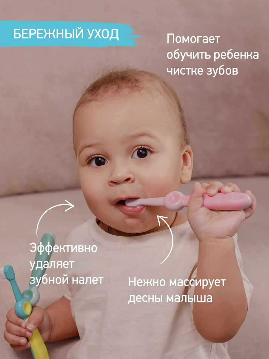 Зеленый детская зубная щетка мягкая монопучковая 10000 щетинок, 2 шт в наборе