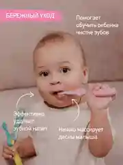 Бирюзовый детская зубная щетка мягкая монопучковая 10000 щетинок, 2 шт в наборе