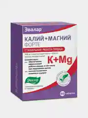 БАД Эвалар "Калий+Магний Форте", стабильная работа сердца, 60 таблеток