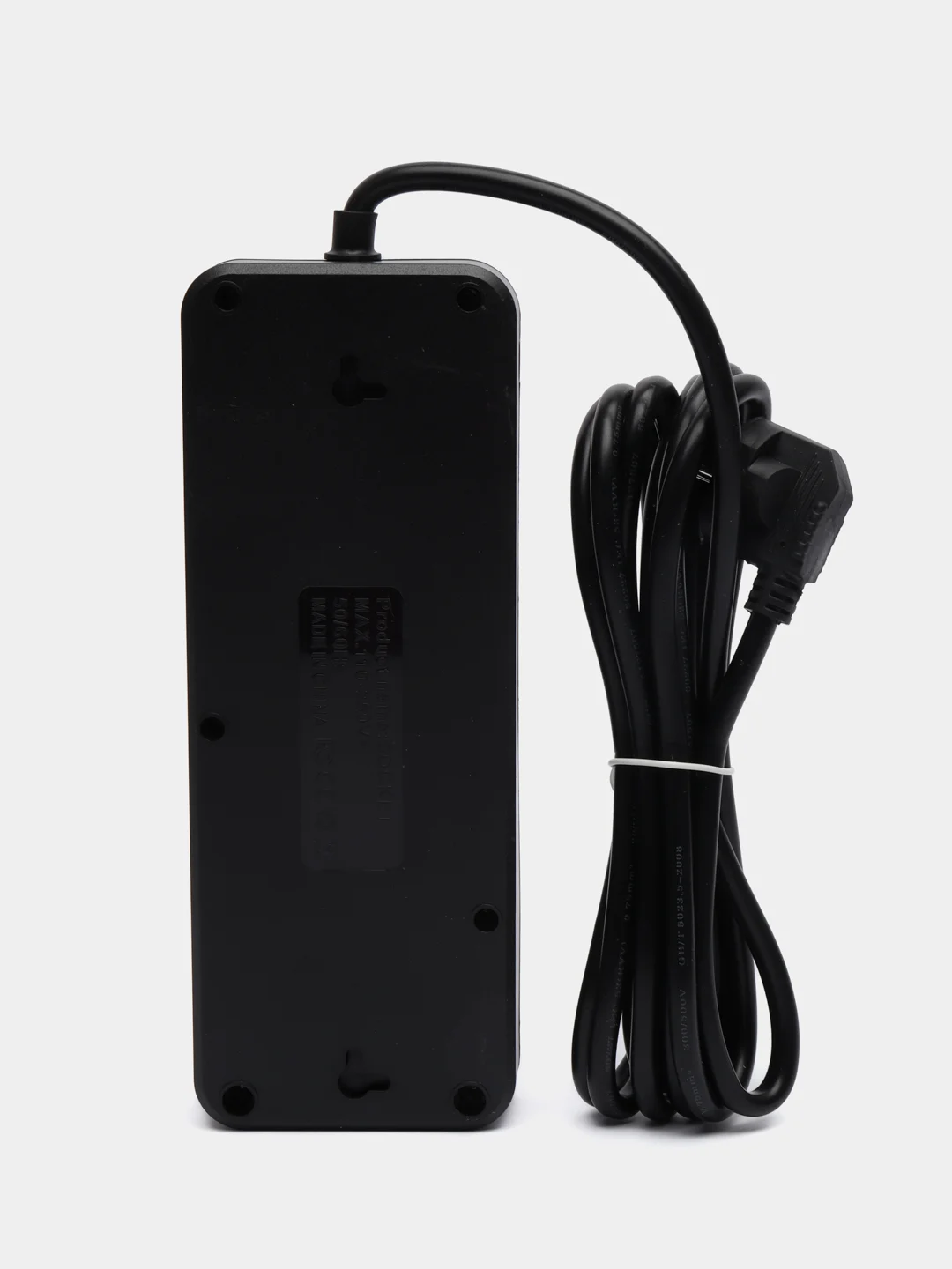 Белый удлинитель сетевой 3 метра, 4 розетки, 4 USB и 1 Type-C портами и кнопкой