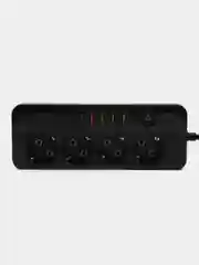 Белый удлинитель сетевой 3 метра, 4 розетки, 4 USB и 1 Type-C портами и кнопкой