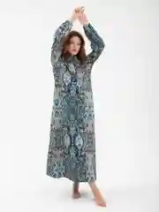 Бирюзовый платье мусульманское женское длинное в пол, макси, Lilians