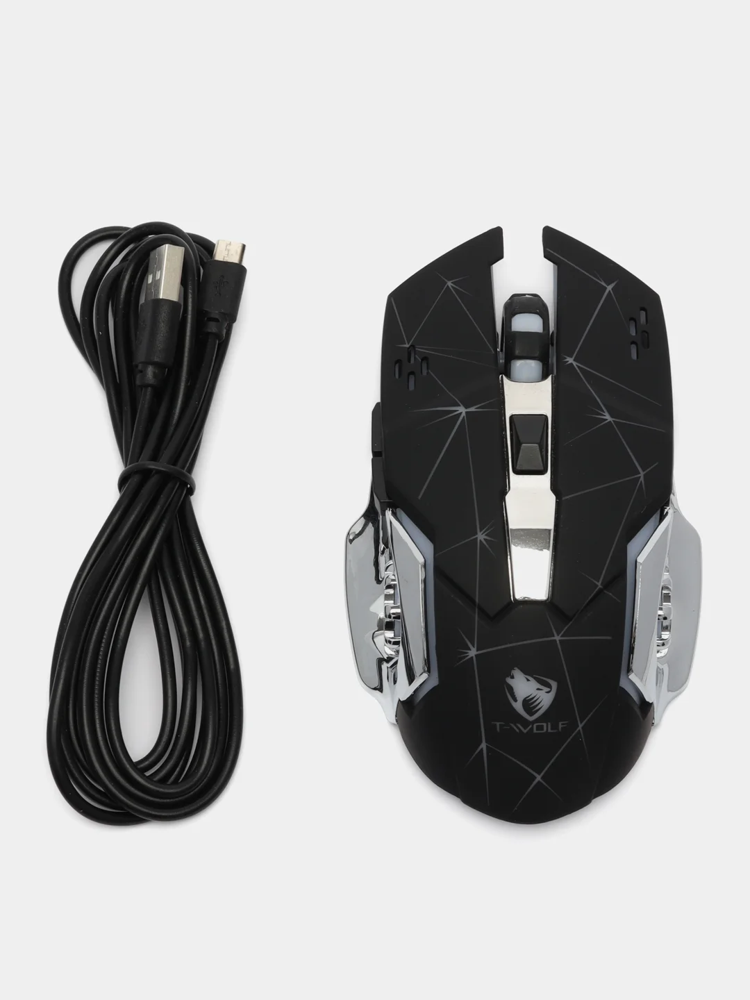 Мышь игровая беспроводная бесшумная RGB T Wolf Q13
