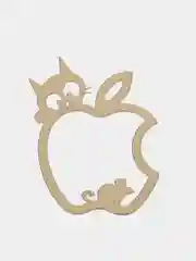 Золотой металлическая наклейка-стикер яблоко "Apple iPhone", котик с мышкой на телефон