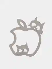 Золотой металлическая наклейка-стикер яблоко "Apple iPhone", два кота на телефон