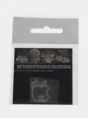 Серебряный металлическая наклейка-стикер яблоко "Apple iPhone", два кота на телефон