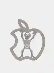 Черный металлическая наклейка-стикер яблоко "Apple iPhone", скелет на телефон