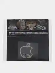 Серебряный металлическая наклейка-стикер "Яблоко iPhone" кот и мышь на телефон