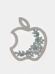 Серебряный металлическая наклейка-стикер яблоко "Apple iPhone" Розы на телефон