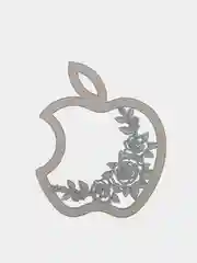 Серебряный металлическая наклейка-стикер яблоко "Apple iPhone" Розы на телефон