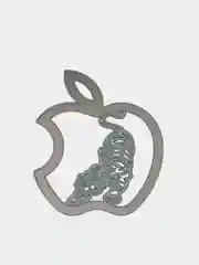 Серебряный металлическая наклейка-стикер яблоко "Apple iPhone", тигр на телефон