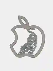 Серебряный металлическая наклейка-стикер яблоко "Apple iPhone", тигр на телефон
