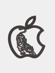 Металлическая наклейка-стикер яблоко "Apple iPhone", тигр на телефон