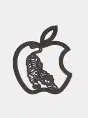 Черный металлическая наклейка-стикер яблоко "Apple iPhone", тигр на телефон