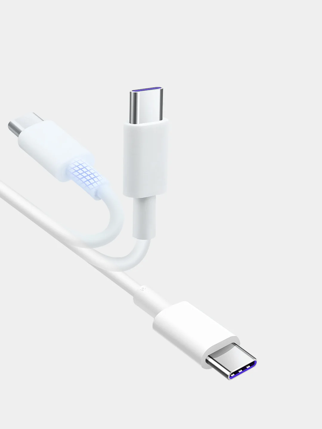 Белый кабель 5А, Type-C, USB, c быстрой зарядки, на Андройд и передачи данных