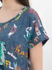 Синий платье женское из хлопка, туника домашняя
