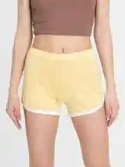 Желтый шорты женские, спортивные