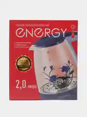 Чайник электрический ENERGY E-287, стекло, 2 л, 1500 Вт, подсветка, синий