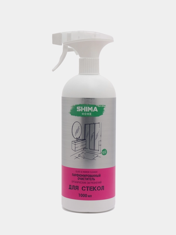 Очиститель глянцевых поверхностей Shima Home Glass & Mirror Cleaner, аромат малины, 1000 мл