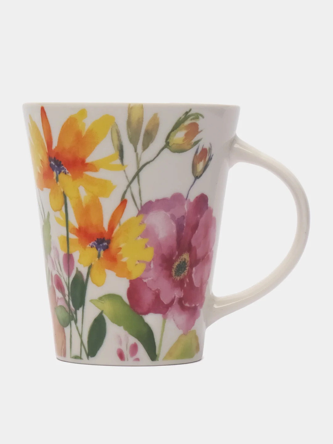 Желтый кружка "Floristry" v=370мл (фарфор)1,2,3