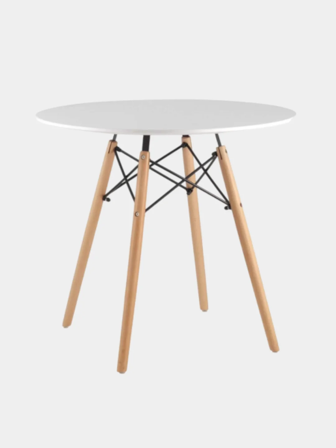 Стол круглый обеденный EAMES, D=80, в скандинавском стиле стол, деревянный