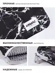 Черный чехол для ноутбука 15.6 и 16 дюймов KINMAC (Черный мрамор)
