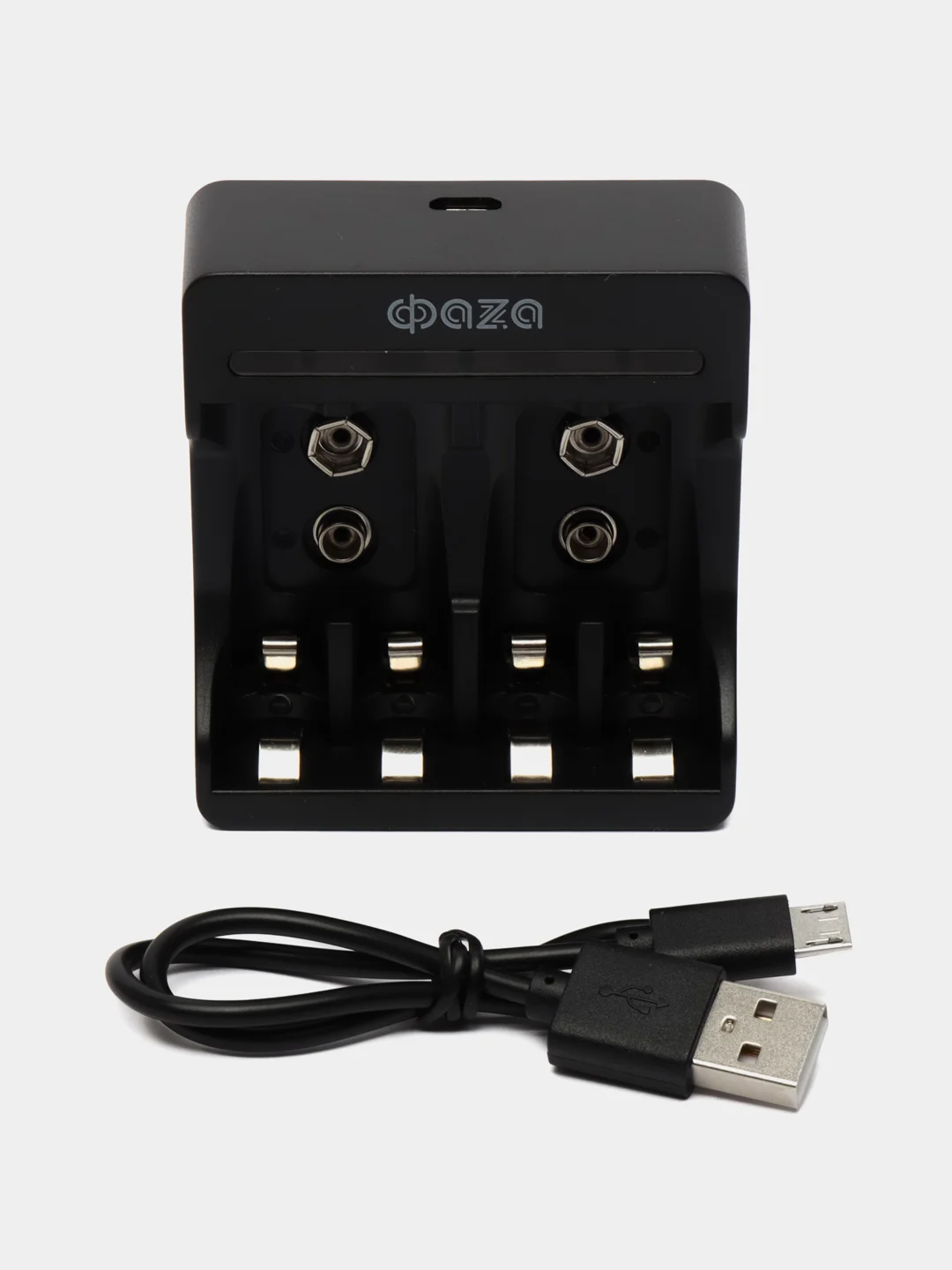 Черный зарядное устройство ФАZА B-55USB для аккумуляторных батареек AA, AAA, крона