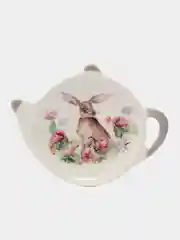 Подставка под чайный пакетик Зайка, цвет белый