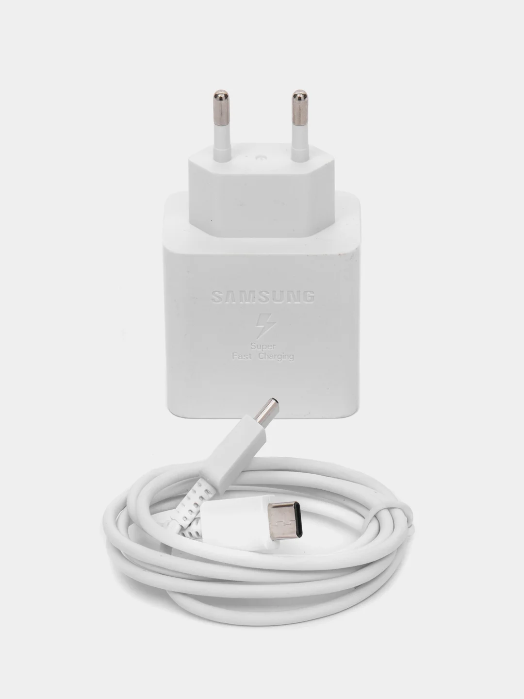 Белый сетевое зарядное устройство Samsung Power Adapter, USB-A (15W)+ Type-C (35W)