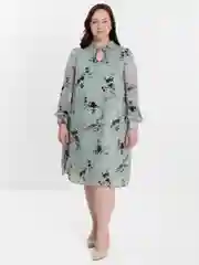 Мятный платье женское, из шифона, большие размеры 50-56