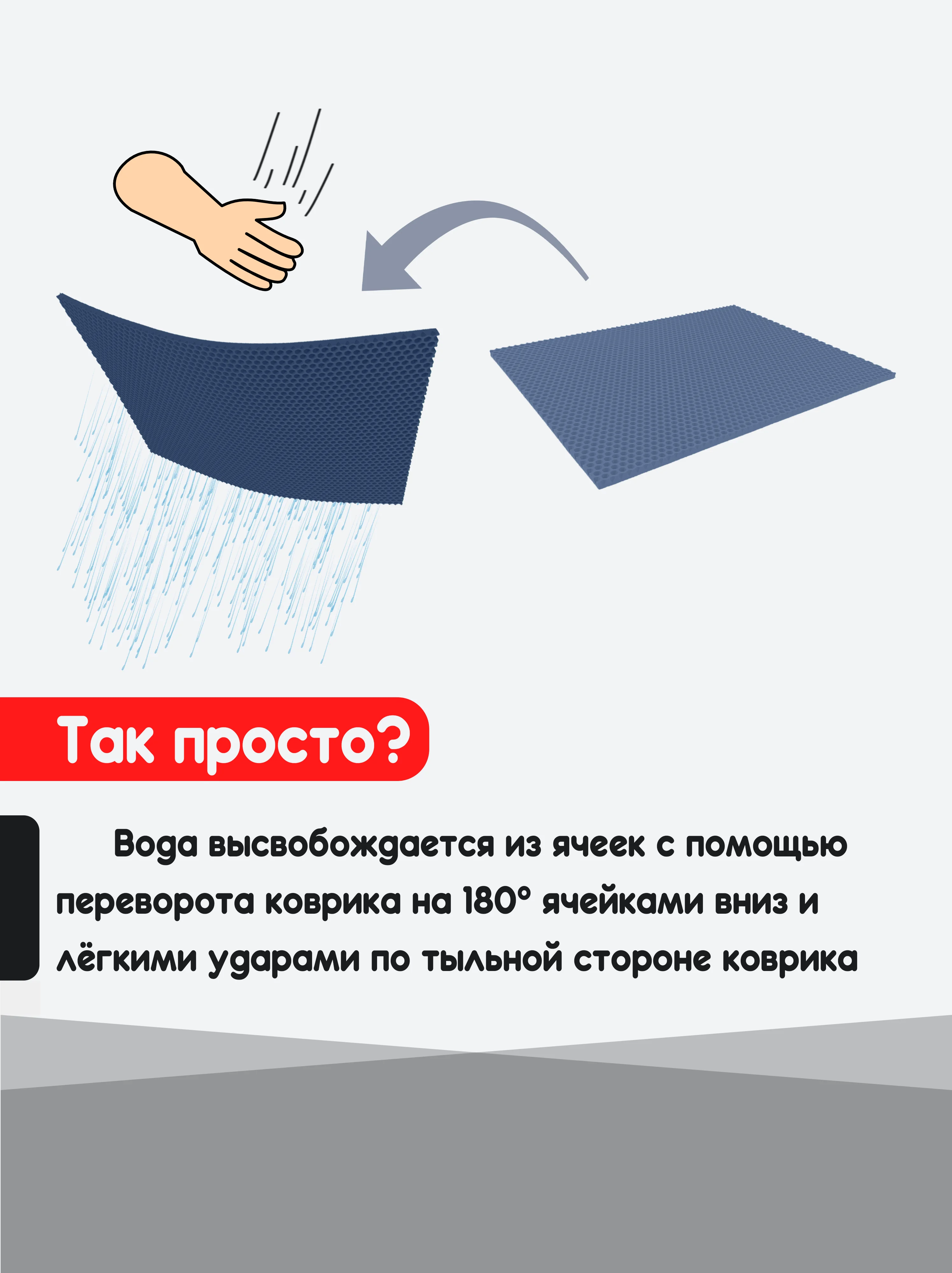 Синий нано коврик для сушки посуды, эва, для кухни, быстросохнущий, непромокаемый, 50 х 35 см