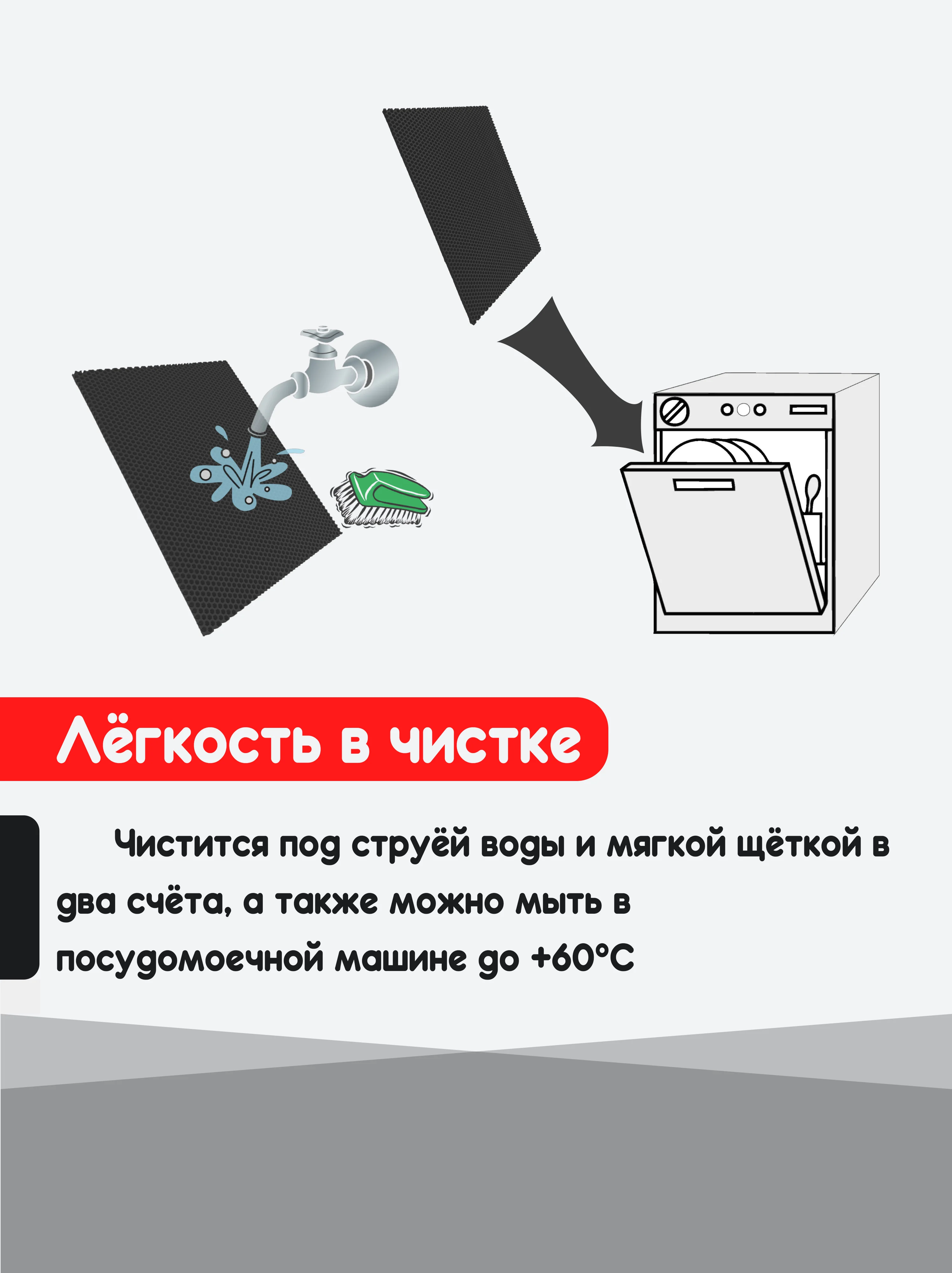 Фиолетовый нано коврик для сушки посуды, эва, для кухни, быстросохнущий, непромокаемый, 50 х 35 см