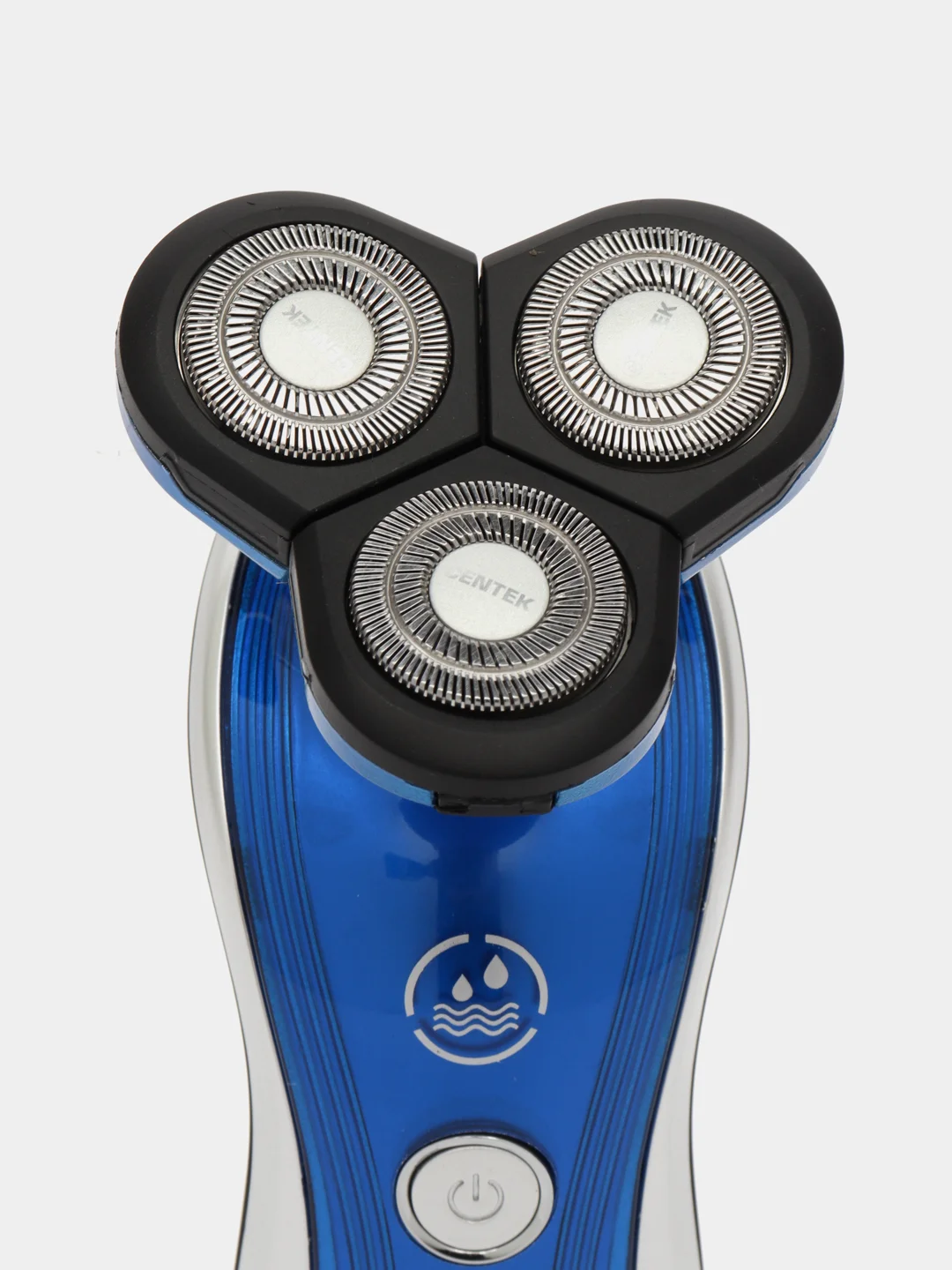 Электробритва Centek CT-2170, 3 Вт, роторная, 3 плавающие головки, черно-голубая