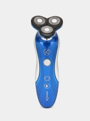 Электробритва Centek CT-2170, 3 Вт, роторная, 3 плавающие головки, черно-голубая