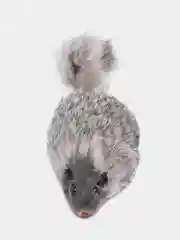 Серый меланж игрушка для кошек и котят Мышь-погремушка натуральный мех, разные цвета