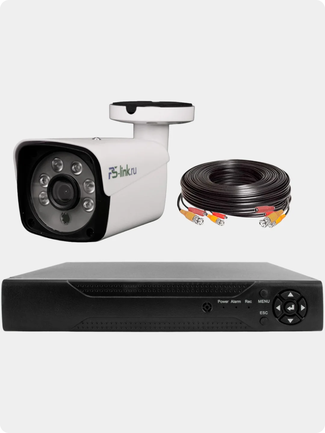 Комплект видеонаблюдения аналоговый 5Мп Ps-Link KIT-C501HD 1 камера для улицы