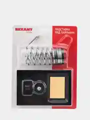 Подставка для паяльника, ниша квадратная, губка в комплекте, металл REXANT