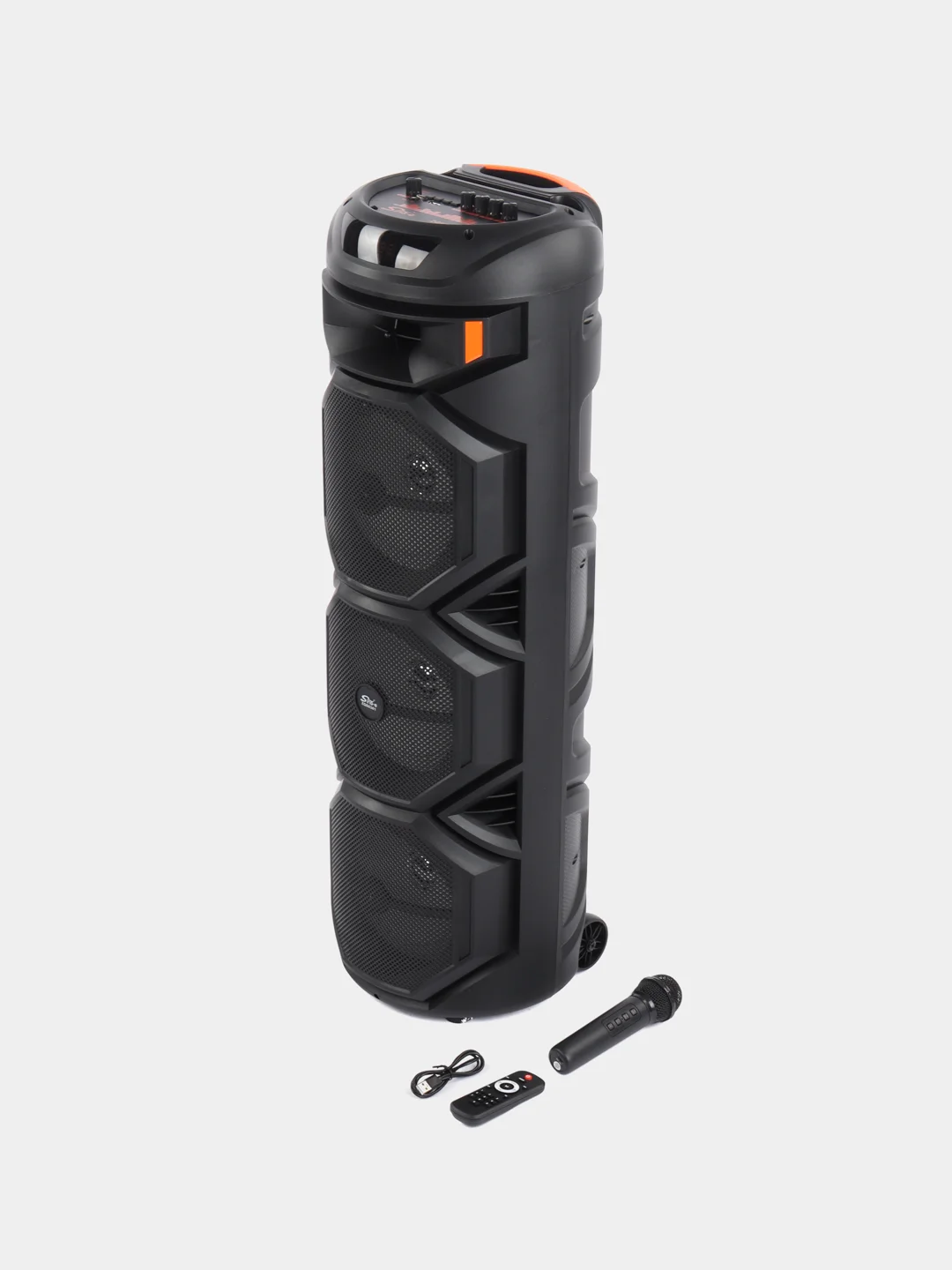Черный колонка Bluetooth с LED-подсветкой ZQS 60Вт (USB/SD/AUX/FM) + микрофон/пульт