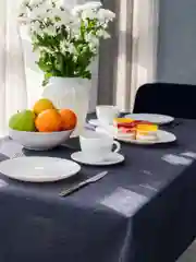 Синий скатерть на стол праздничная тканевая