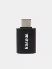 Черный адаптер переходник Baseus Mini OTG adaptor USB 3.1 to Type-C